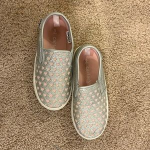 Silver sparkle carters with hearts